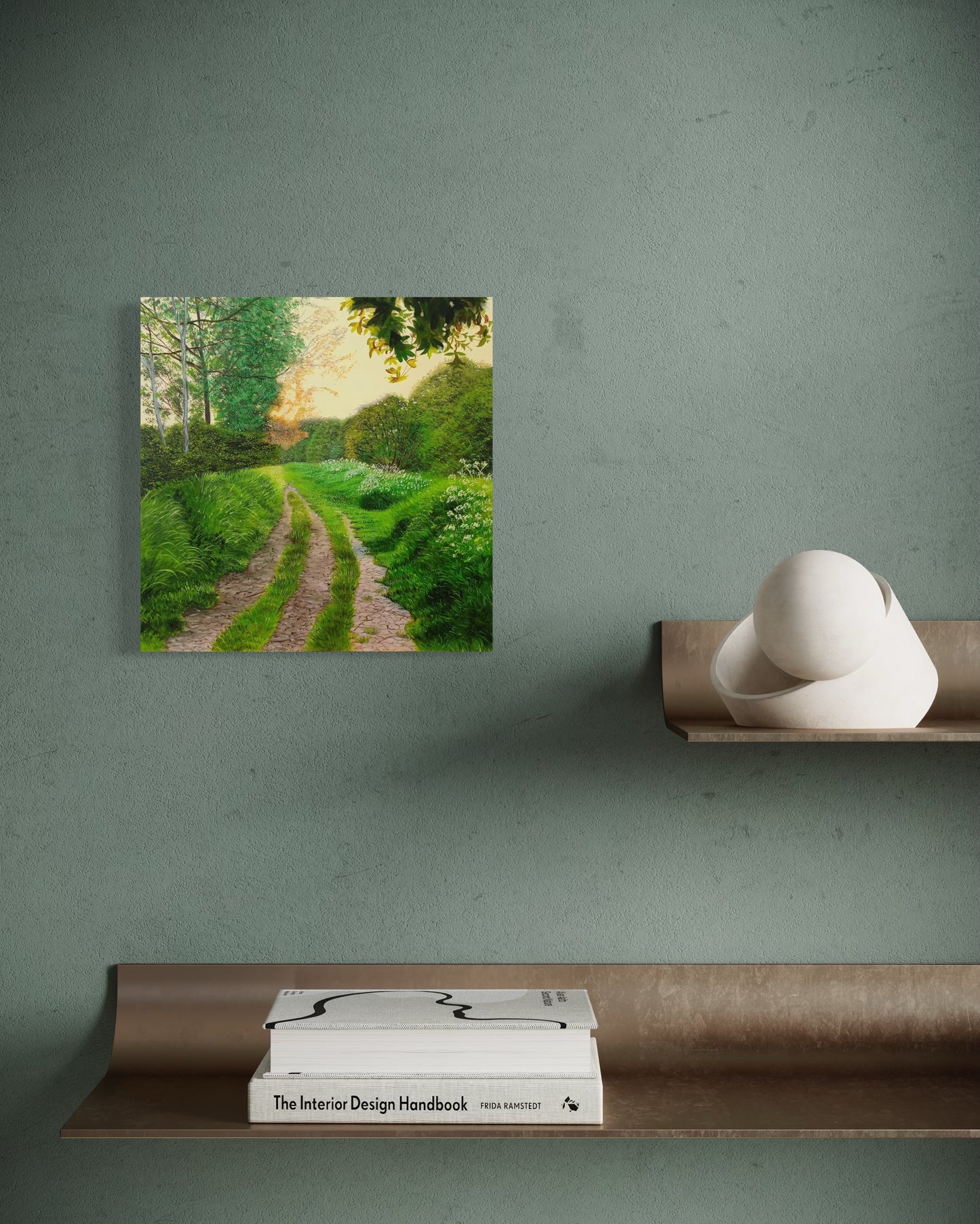 Quiet gravel and grass path