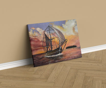 The Sailing Ship at Sunset