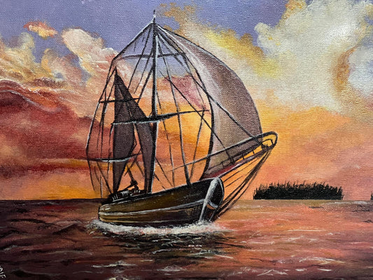 The Sailing Ship at Sunset
