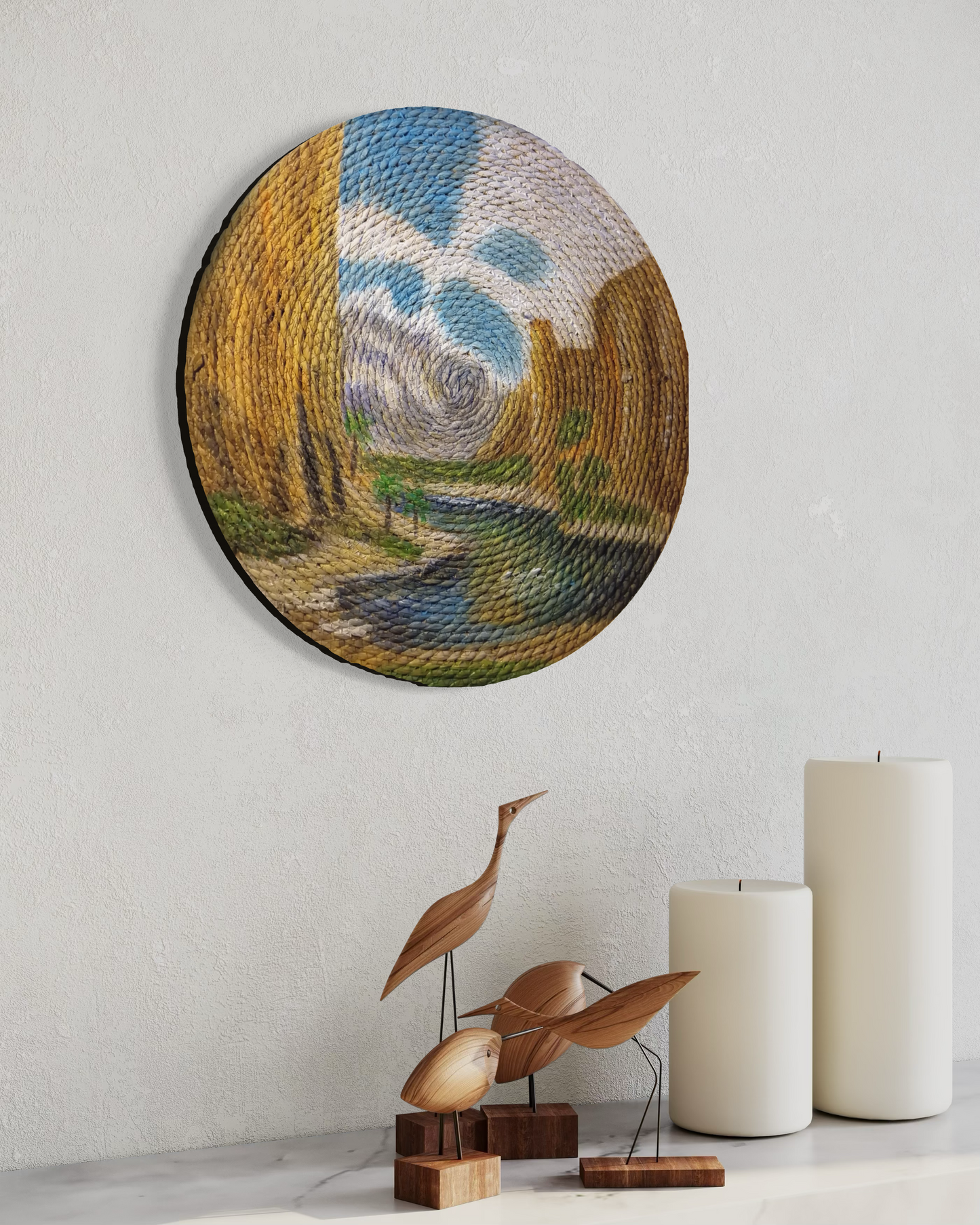 Artwork on palm fronds - 1