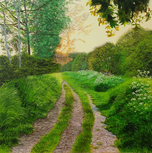 Quiet gravel and grass path