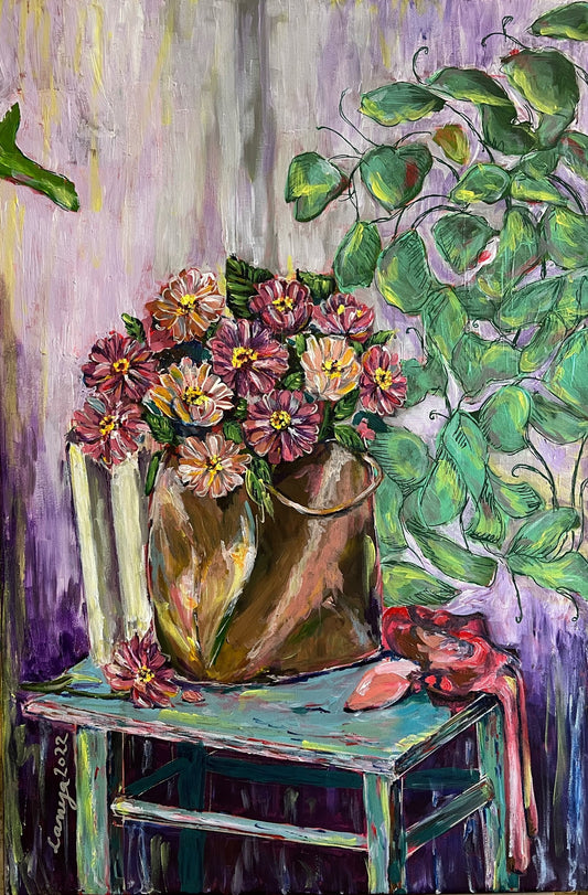 Flowers in a paper bag