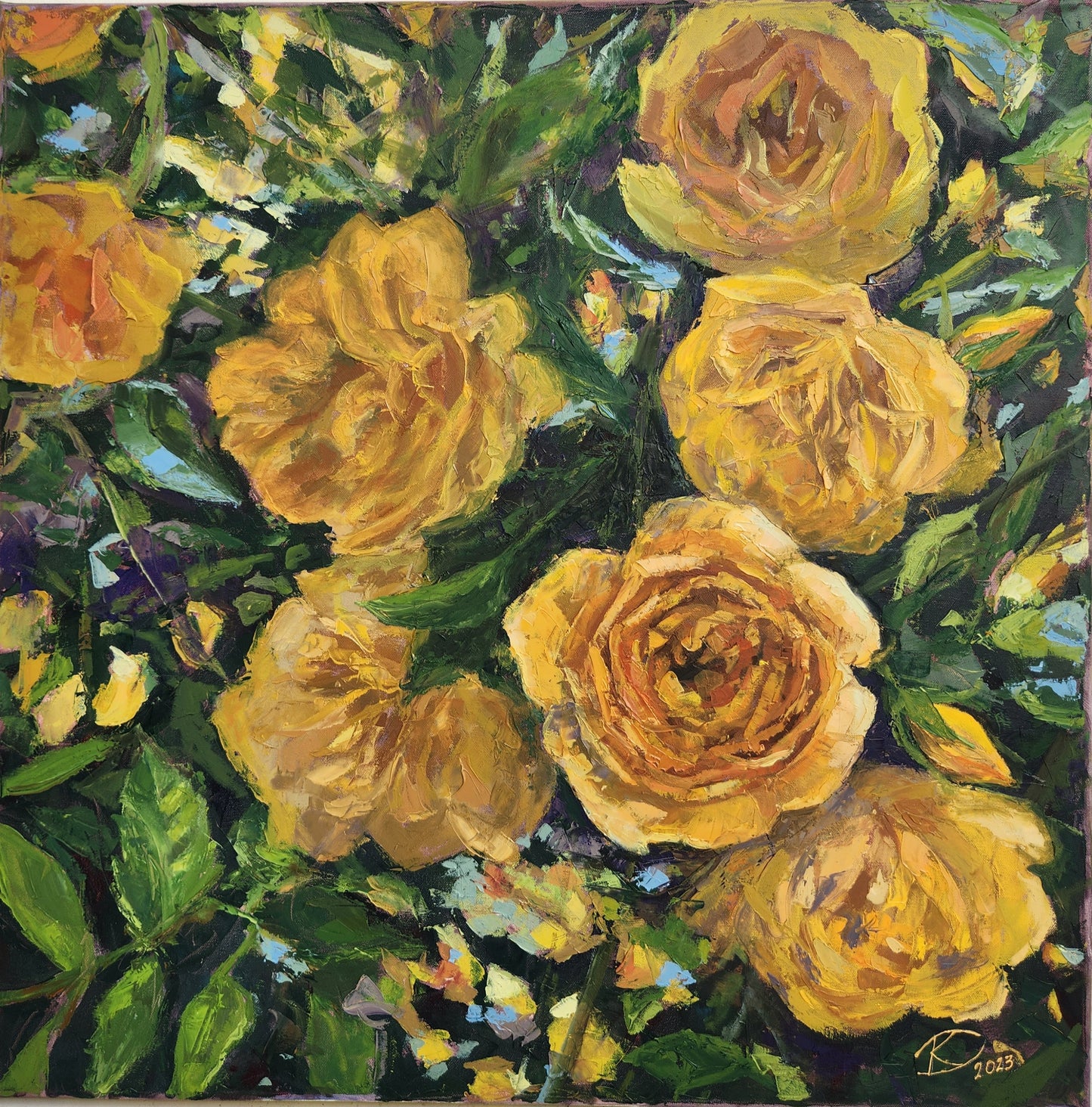 Yellow Roses in the Garden