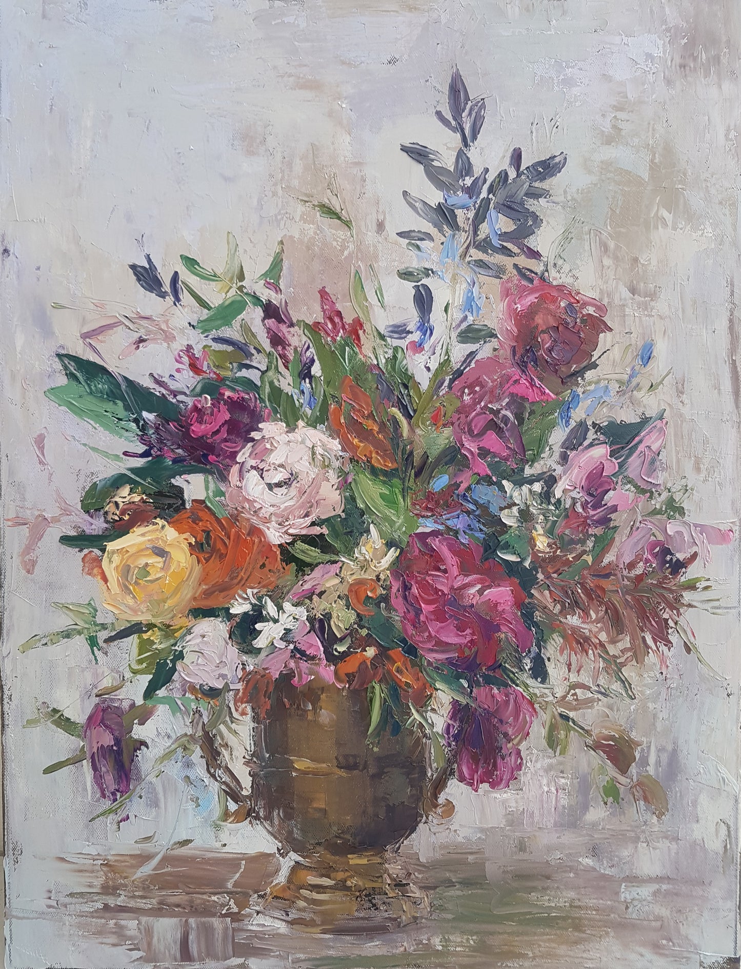 Flowers in a Bronze Vase